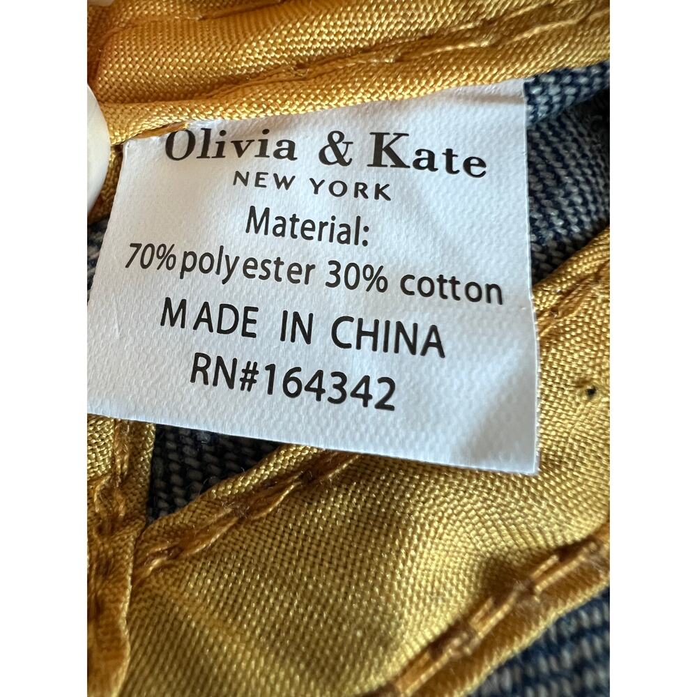 Olivia & Kate Blue Distressed Stars Studded Bling Denim Cap Y2K-Inspired McBling - Picture 6 of 6